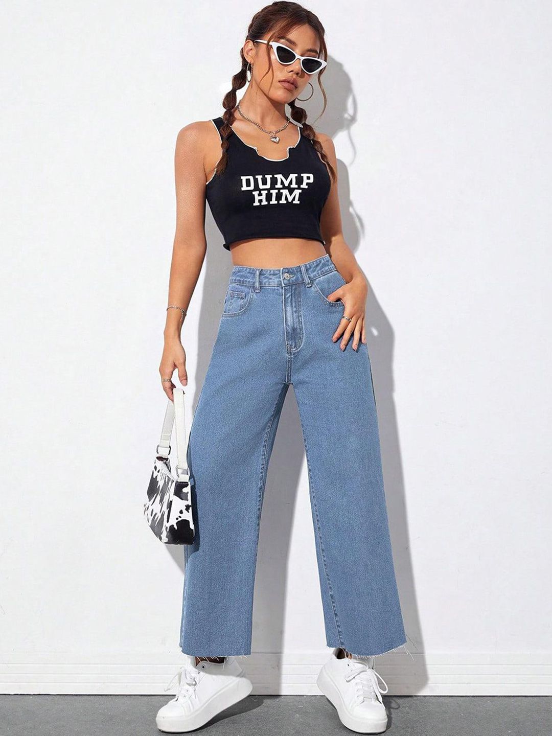 Kotty Women Jean High-Rise Wide Leg Stretchable Jeans