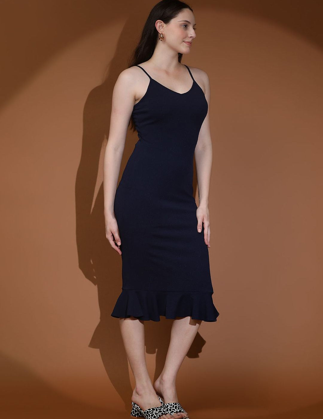 Kotty Solid Bodycon Midi Dress