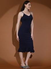 Kotty Solid Bodycon Midi Dress