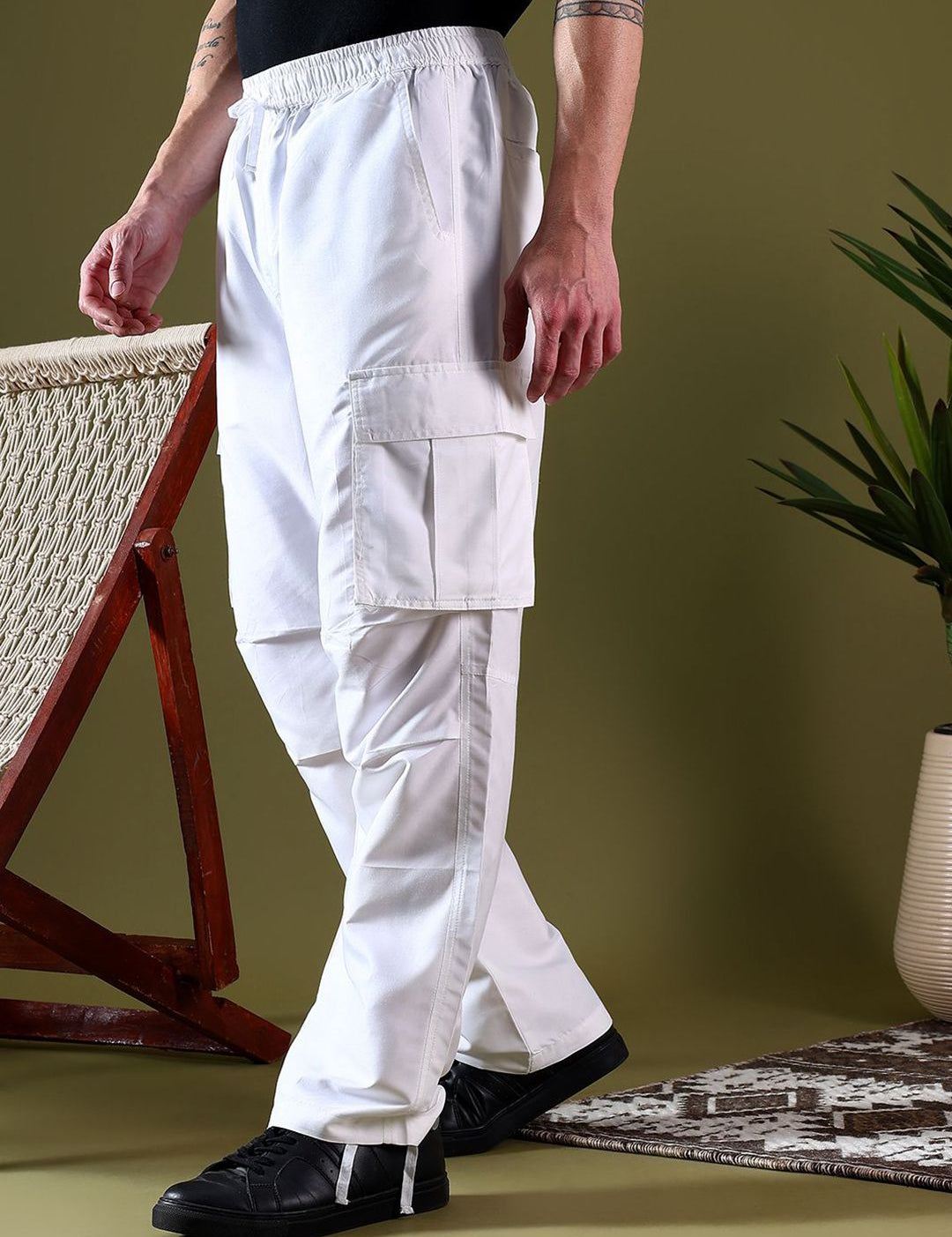 Kotty Men Relaxed Easy Wash Cargos Trousers