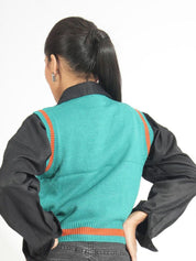 Kotty Women Colourblocked Crop Pullover