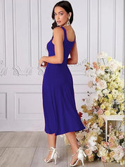 Kotty women royal blue sleeveless midi dress