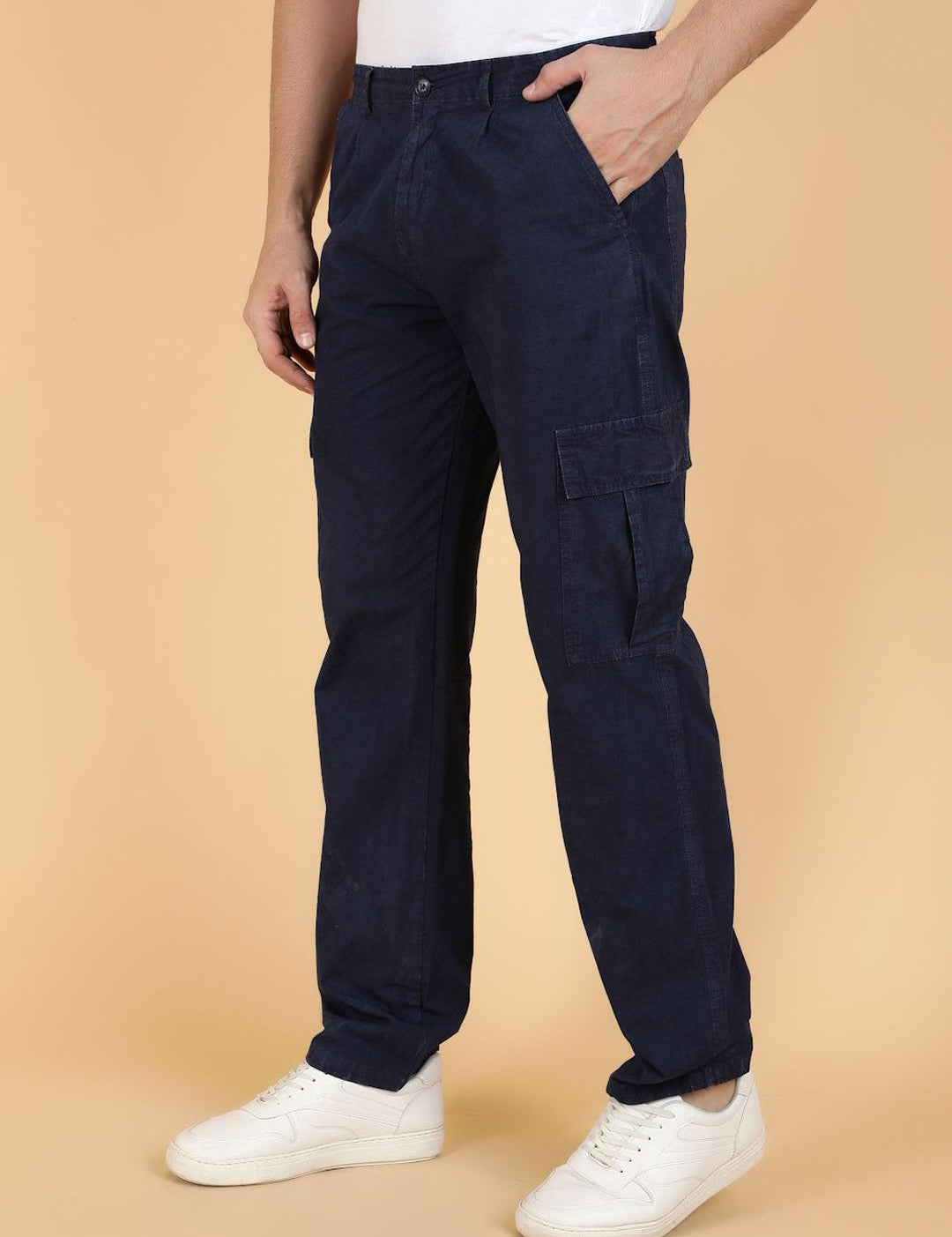 Kotty Men Easy Wash Regular Fit Cargos Trousers