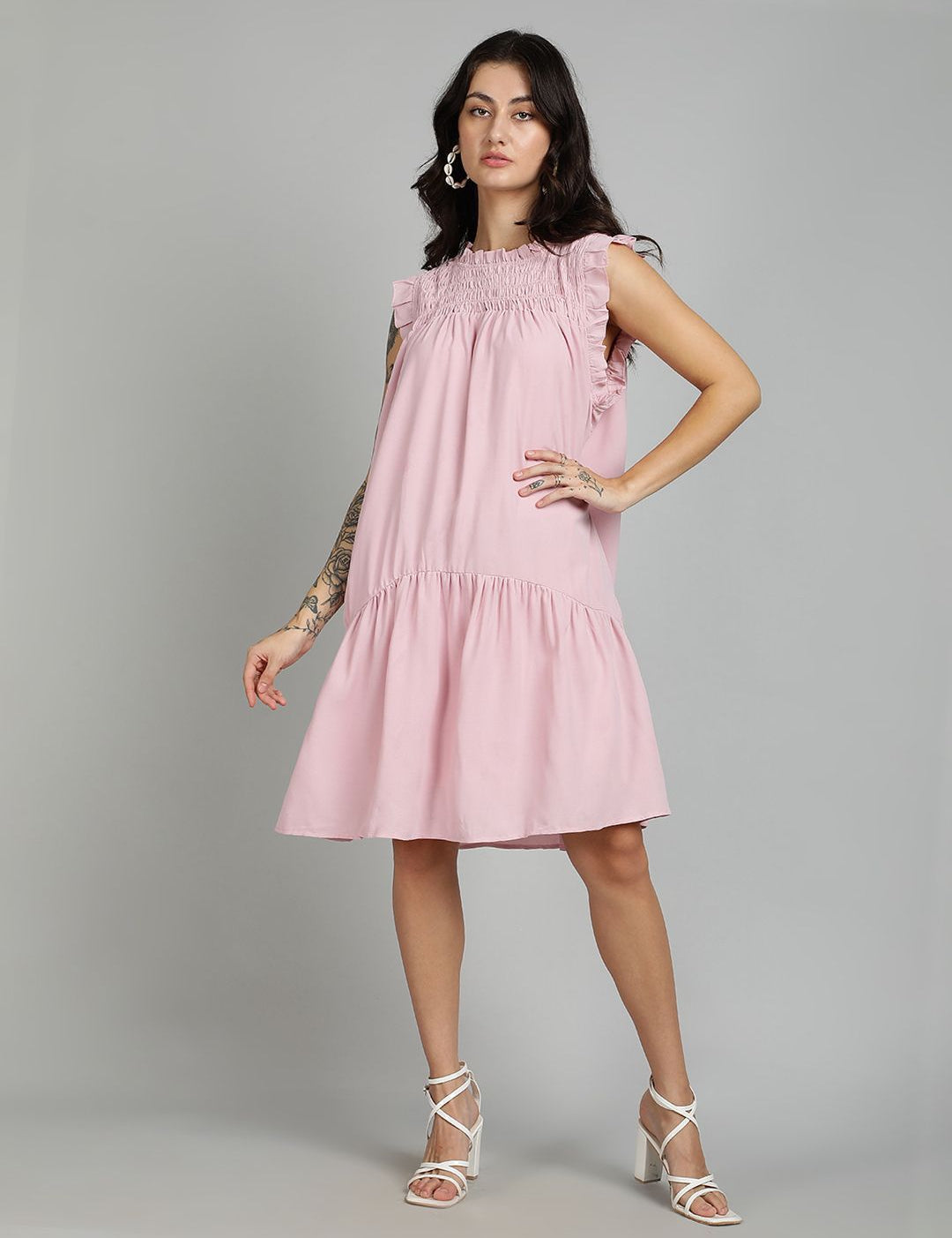 Kotty Women Flared Sleeve A - Line Dress