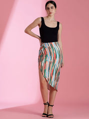 Kotty Printed Pencil Knee Length Skirt