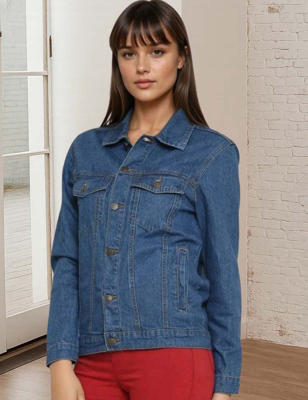 Kotty Women Spread Collar Denim Jacket