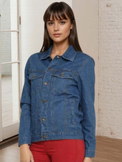 Kotty Women Spread Collar Denim Jacket