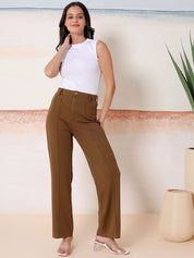 Kotty Relaxed-Fit Round Neck Crop-Top With Trousers Co-Ords

