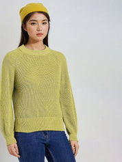 Kotty Women Cotton Solid Round Neck Long Sleeves Pullover