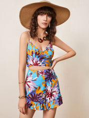 Kotty Floral Printed Top With Skirt Co-Ords