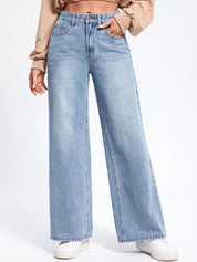 Kotty Women Straight Fit High-Rise Stretchable Jeans