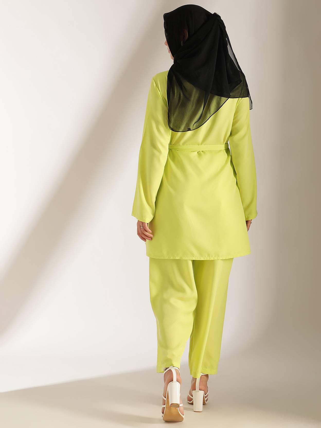 KOTTY Crepe Solid Abaya  (Green)