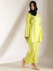 KOTTY Crepe Solid Abaya  (Green)