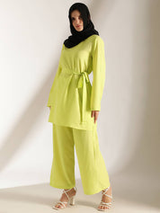 KOTTY Crepe Solid Abaya  (Green)