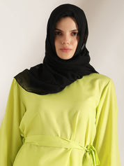 KOTTY Crepe Solid Abaya  (Green)