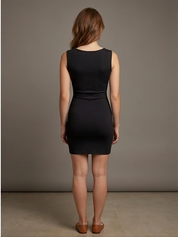 Women Elegant Black Bodycon Midi Dress