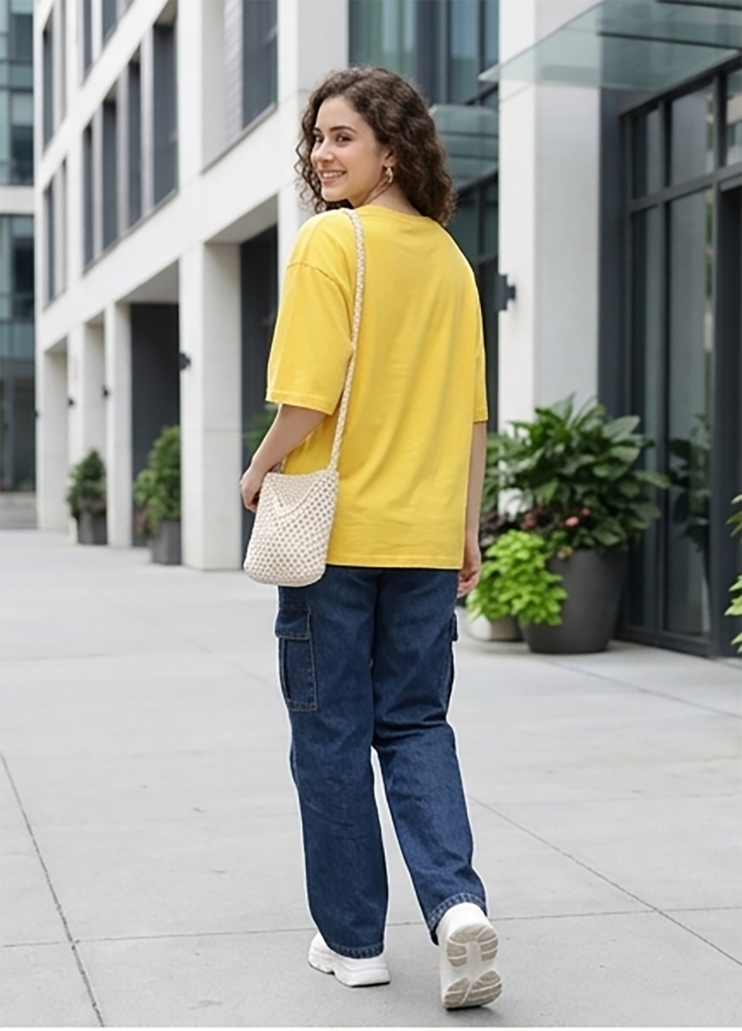 Women White Ruffle Detail Casual Top
