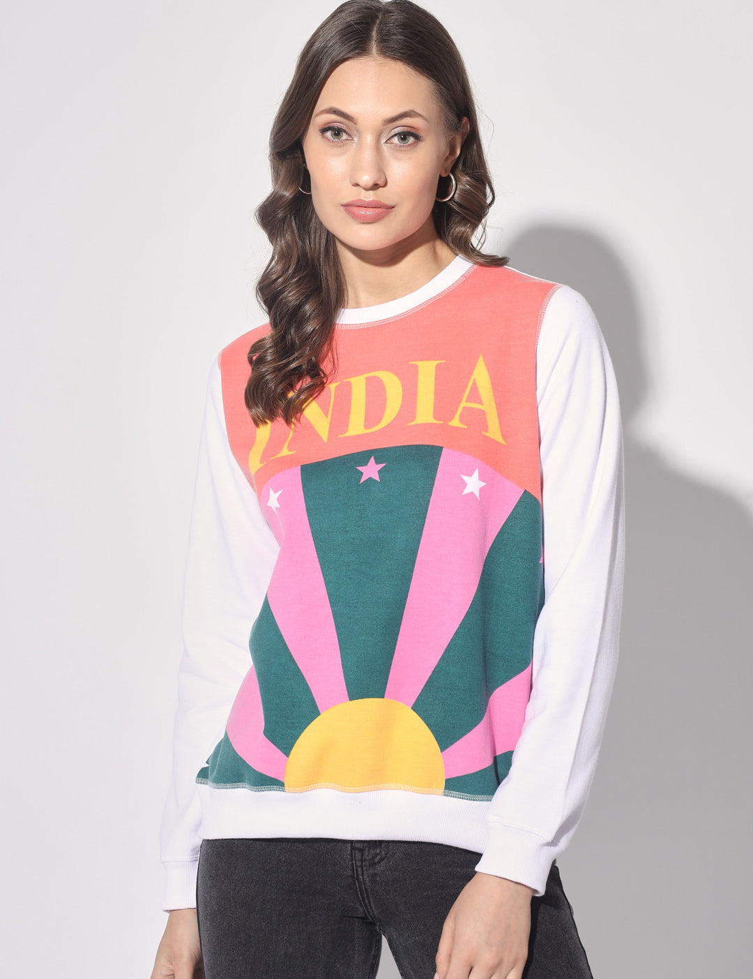 KOTTY Full Sleeve Graphic Print Women Sweatshirt 