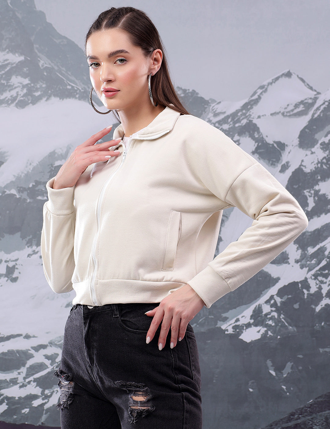 KOTTY Full Sleeve Solid Women Sweatshirt 