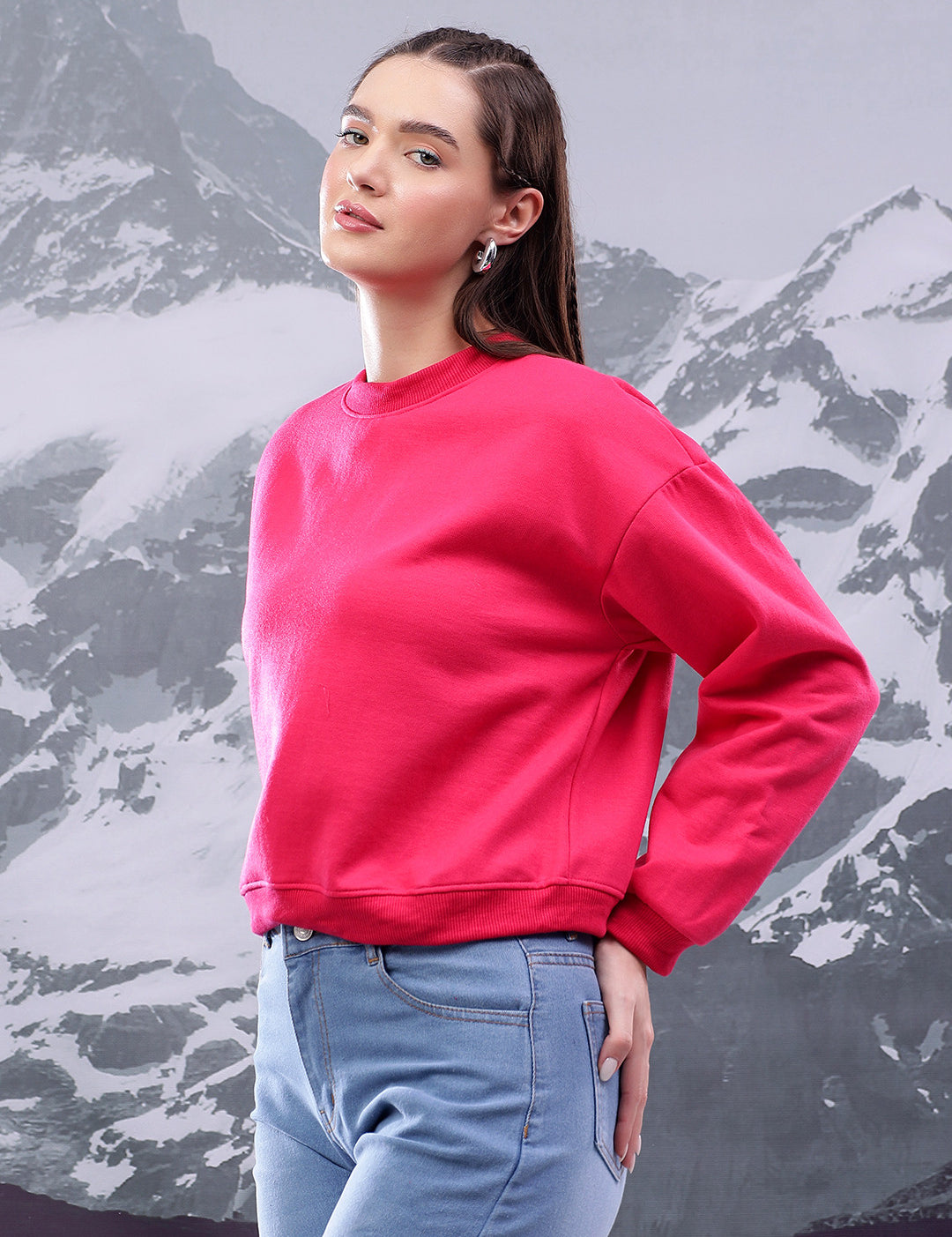 KOTTY Full Sleeve Solid Women Sweatshirt 