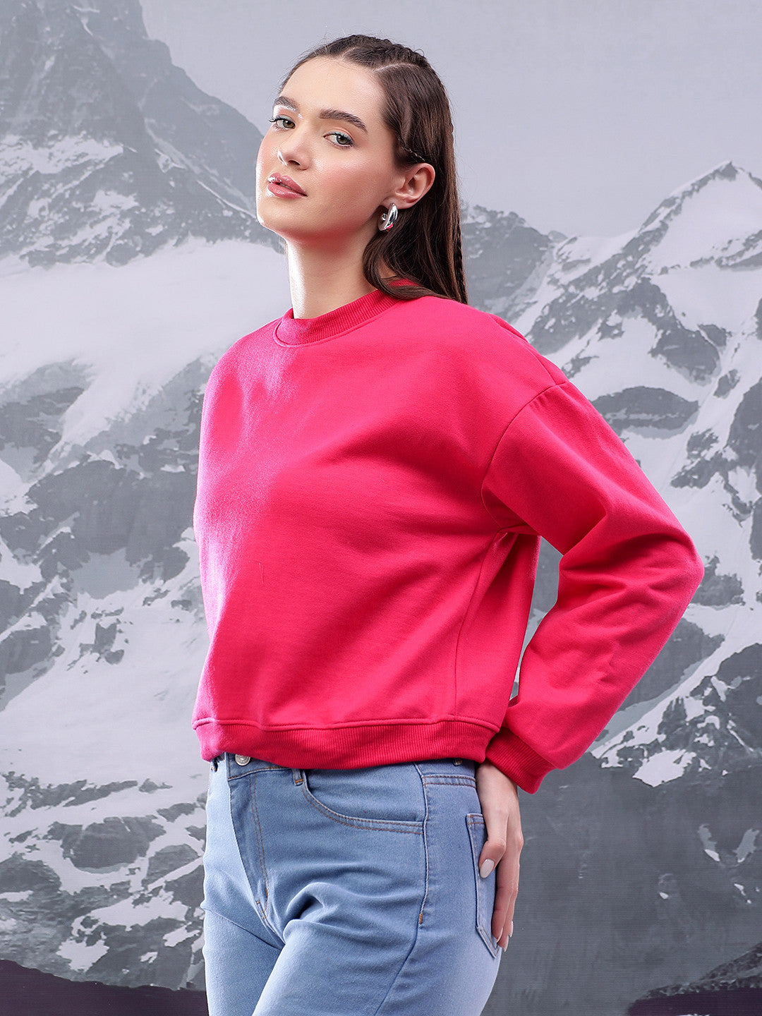 KOTTY Full Sleeve Solid Women Sweatshirt 