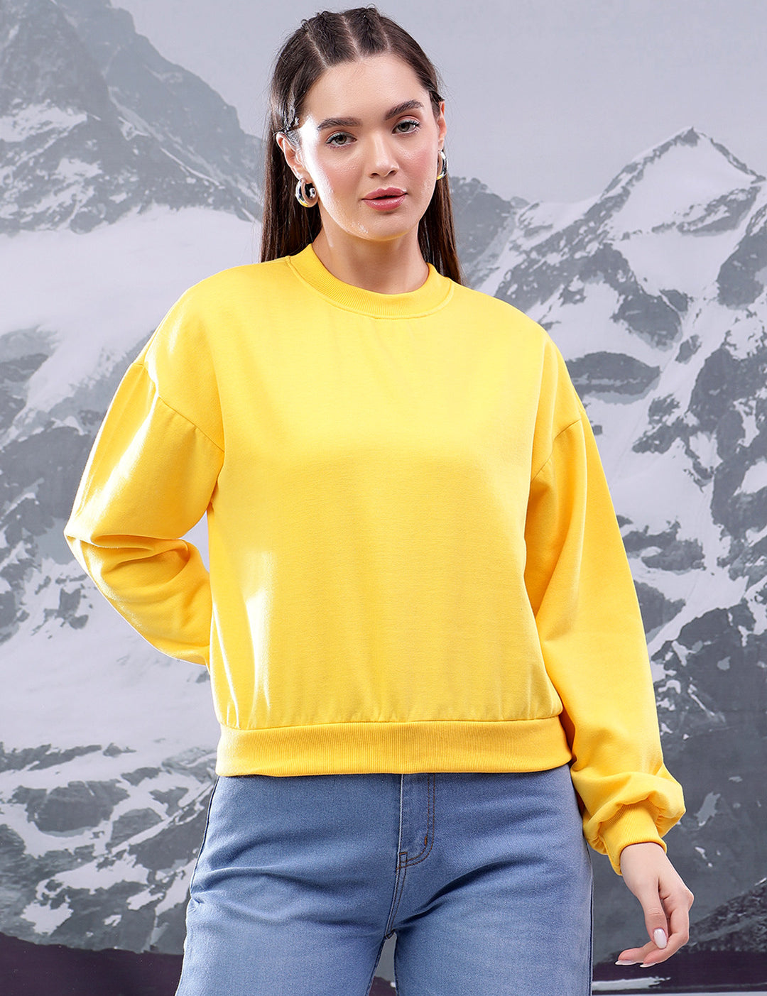 KOTTY Full Sleeve Solid Women Sweatshirt 