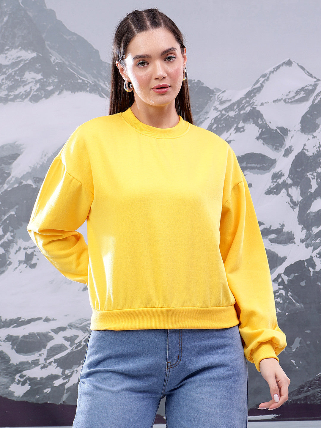 KOTTY Full Sleeve Solid Women Sweatshirt 