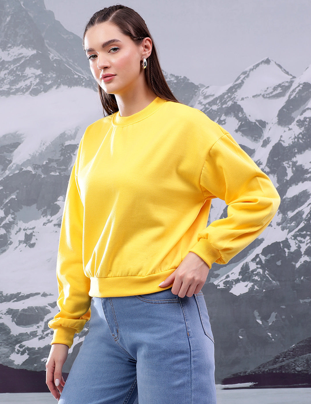 KOTTY Full Sleeve Solid Women Sweatshirt 