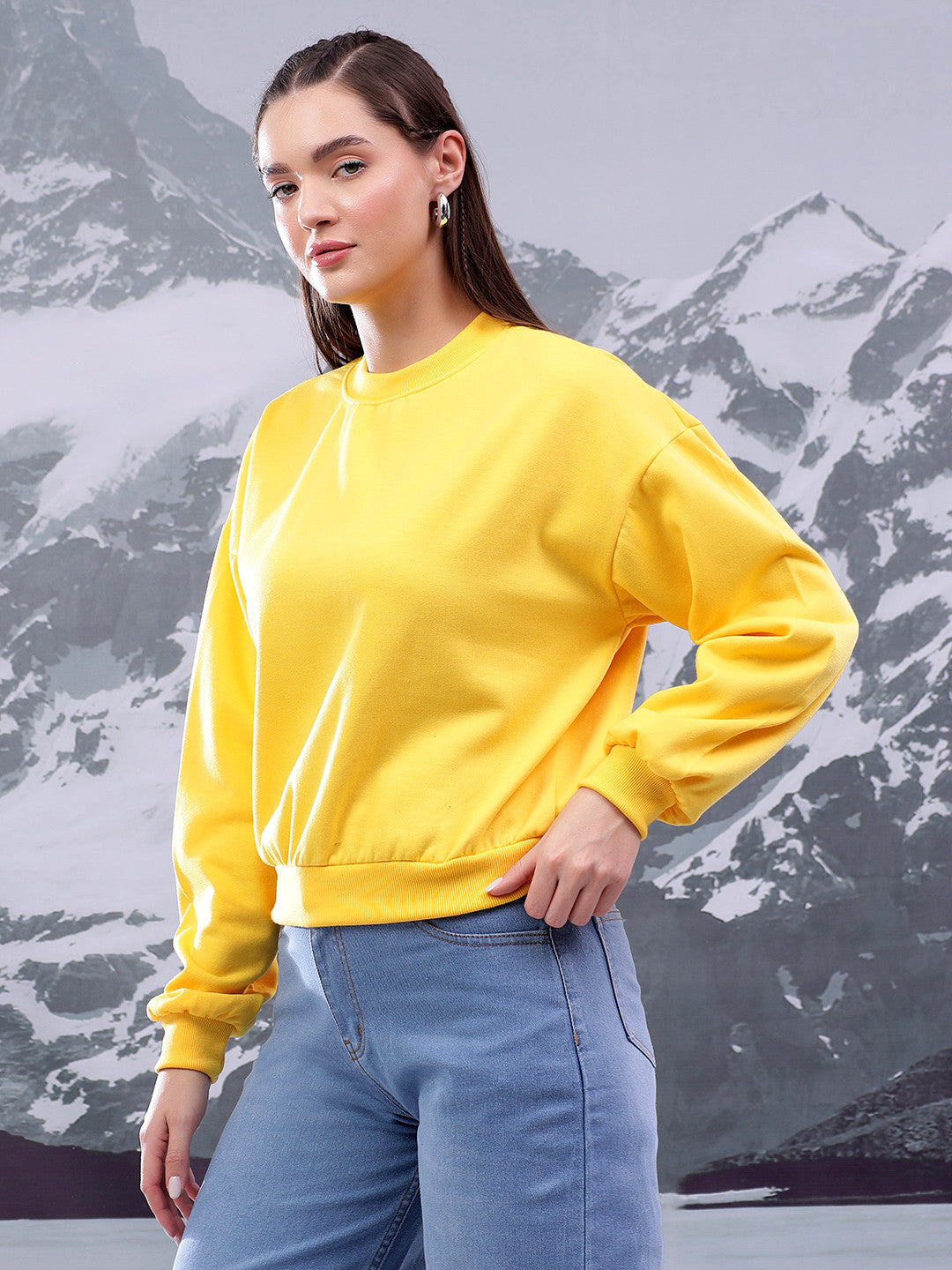 KOTTY Full Sleeve Solid Women Sweatshirt 