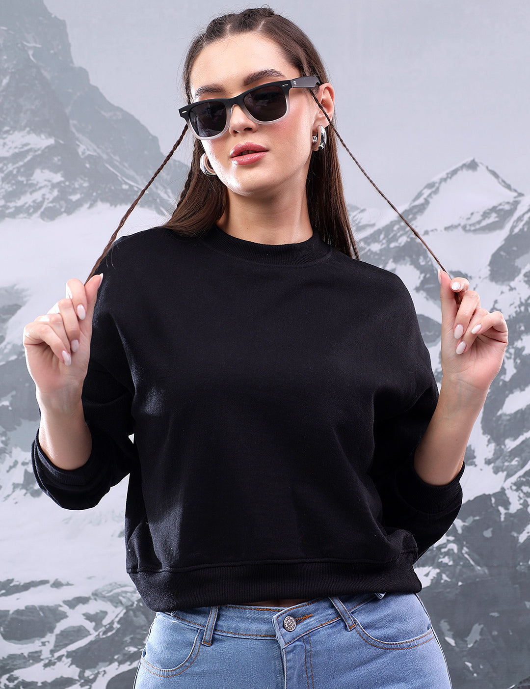 KOTTY Full Sleeve Solid Women Sweatshirt 