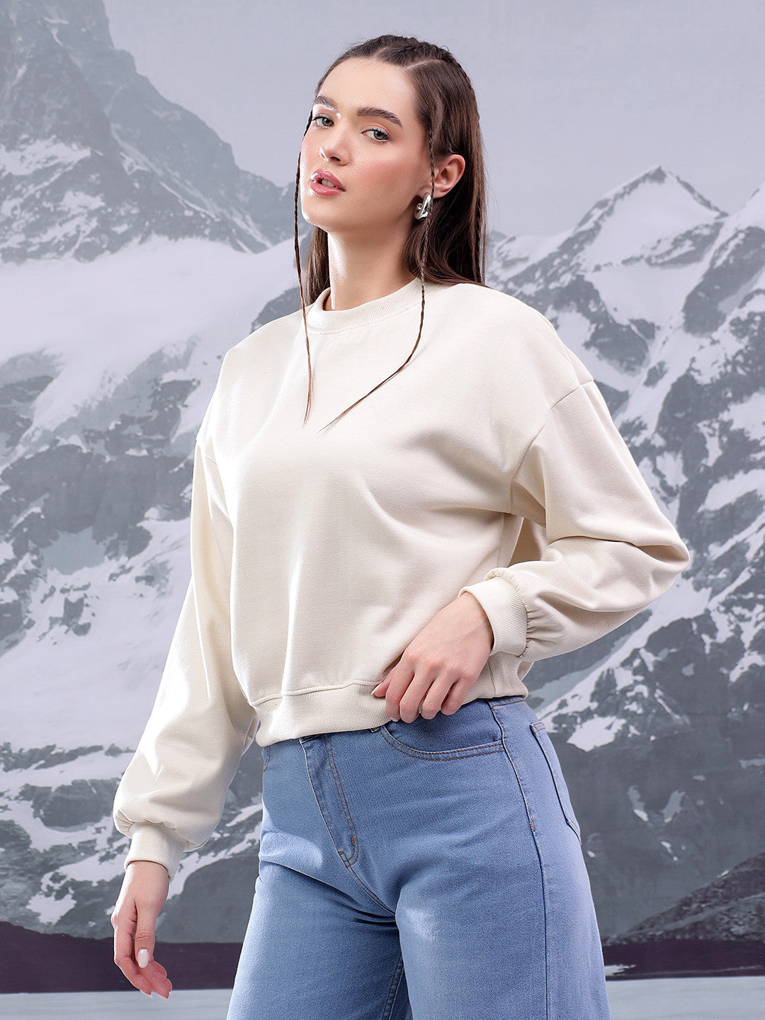 KOTTY Full Sleeve Solid Women Sweatshirt 