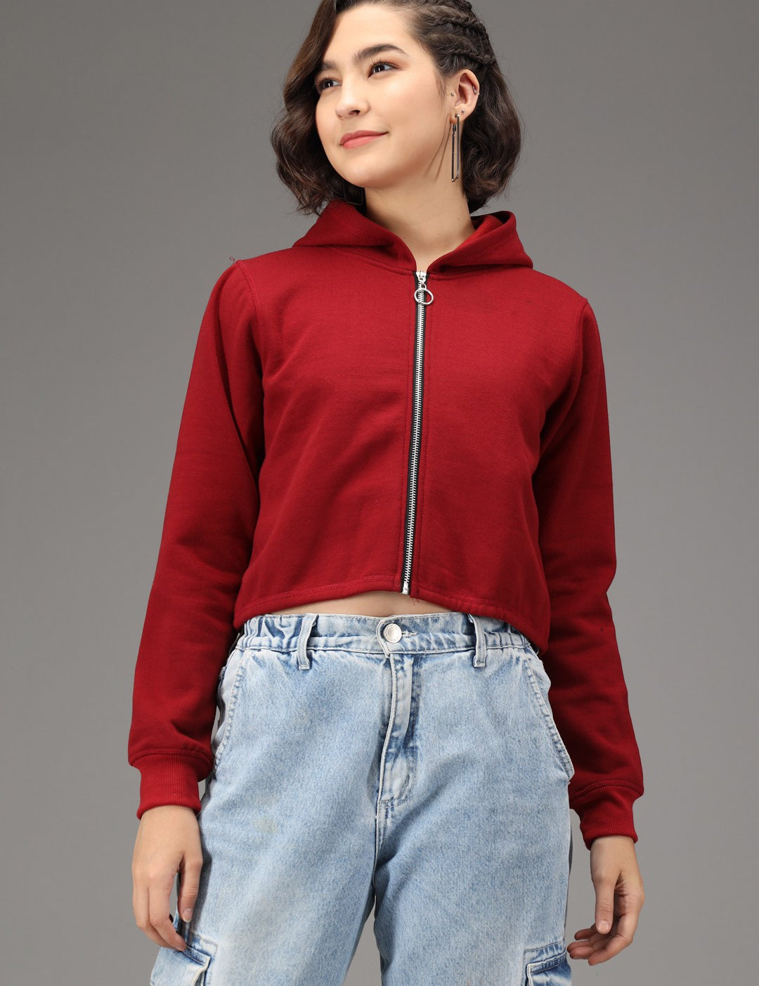 KOTTY Full Sleeve Solid Women Sweatshirt 