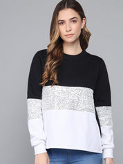 KOTTY Full Sleeve Color Block Women Sweatshirt 