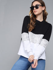 KOTTY Full Sleeve Color Block Women Sweatshirt 