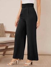 KOTTY Women's Solid High Rise Relaxed Fit Trouser