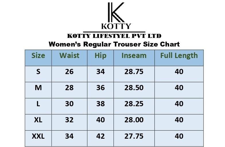 KOTTY Women's Solid High Rise Relaxed Fit Trouser