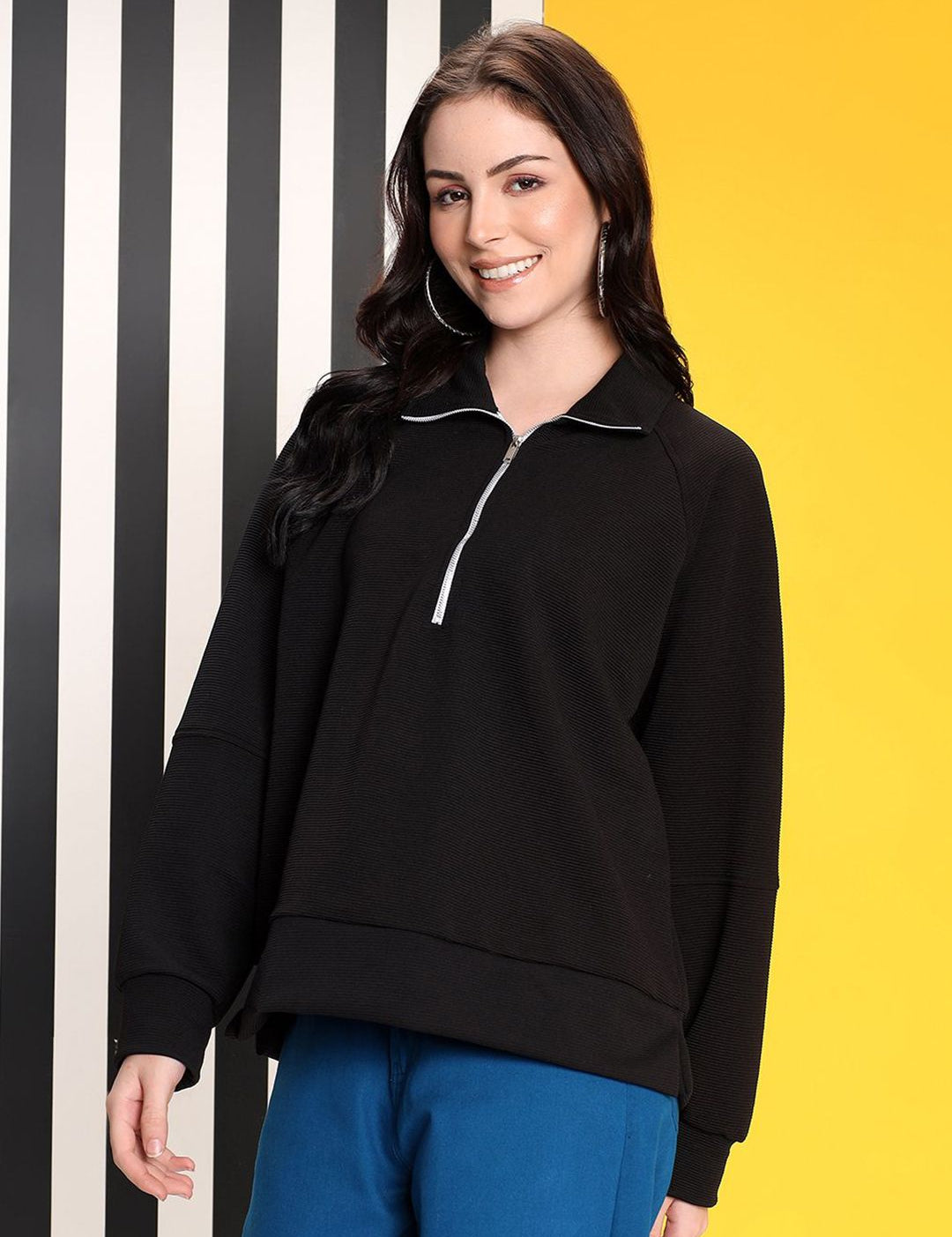 Kotty Women High Neck Sweatshirt