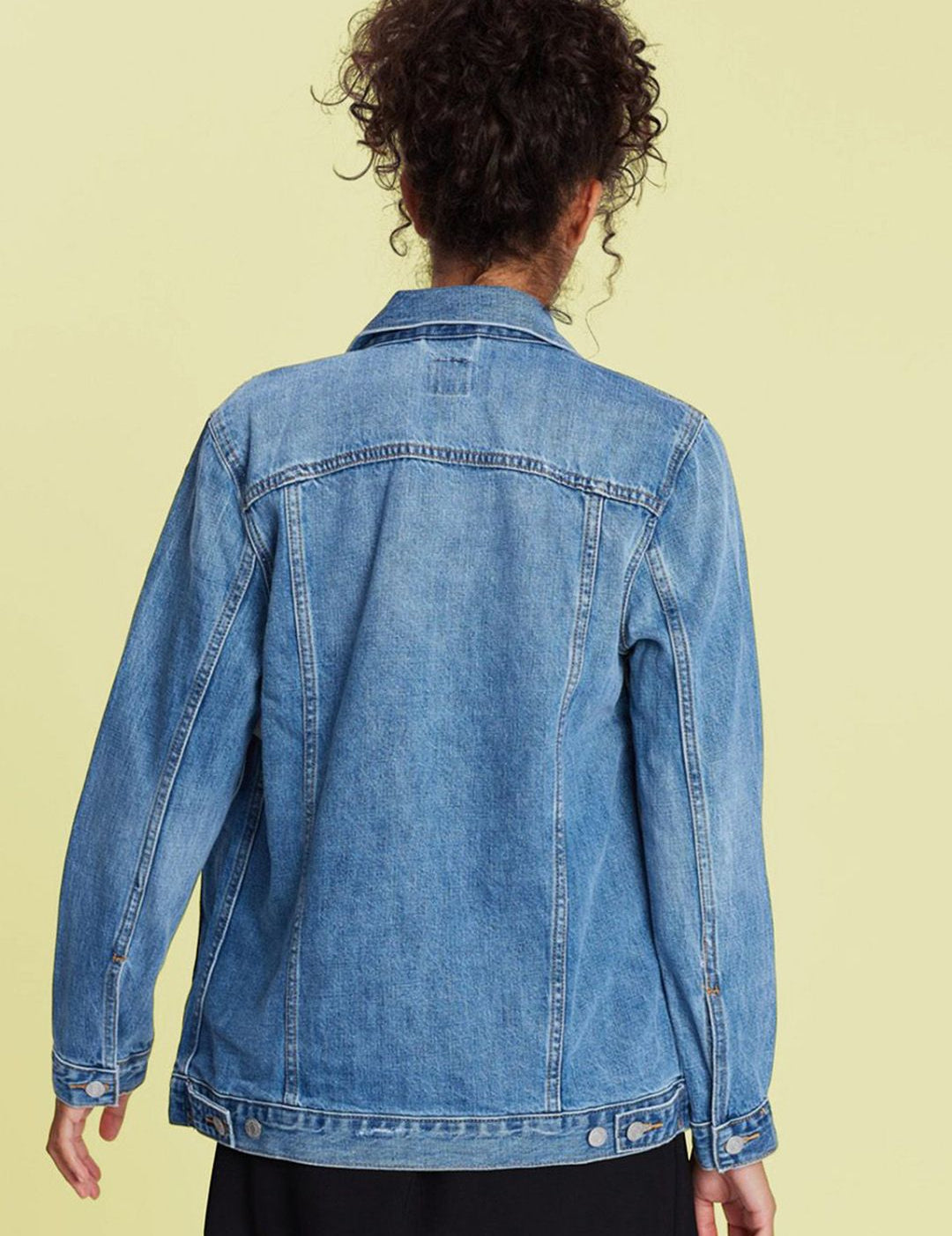 Kotty Women Spread Collar Solid Cotton Casual Denim Jacket