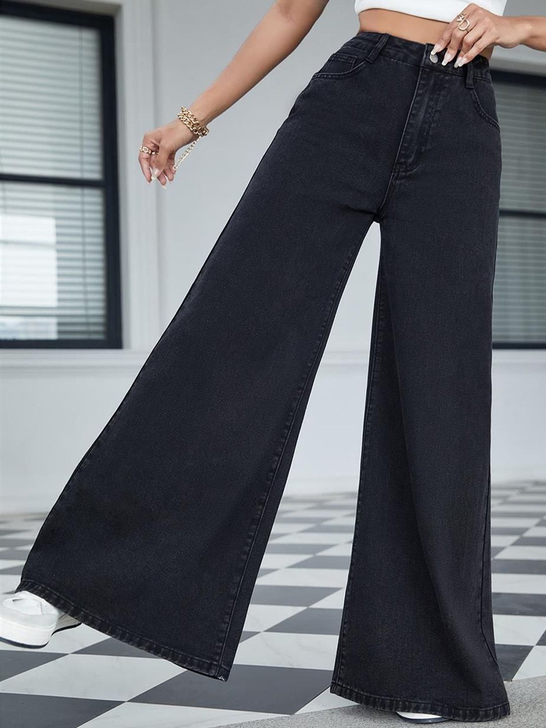 Kotty Women Jean Flared High-Rise Stretchable Jeans