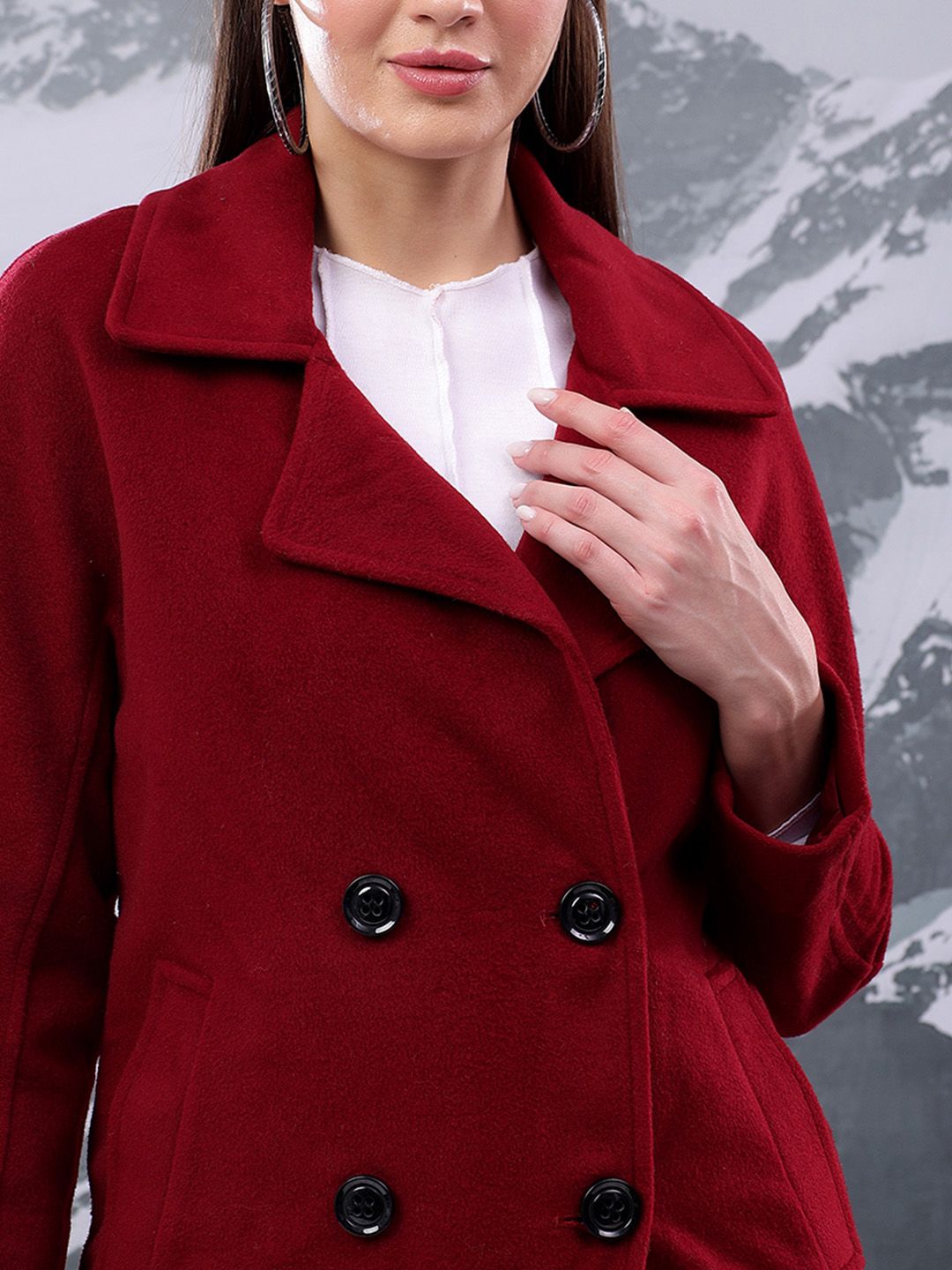 Kotty Women Notched Lapel Single-Breasted Overcoat