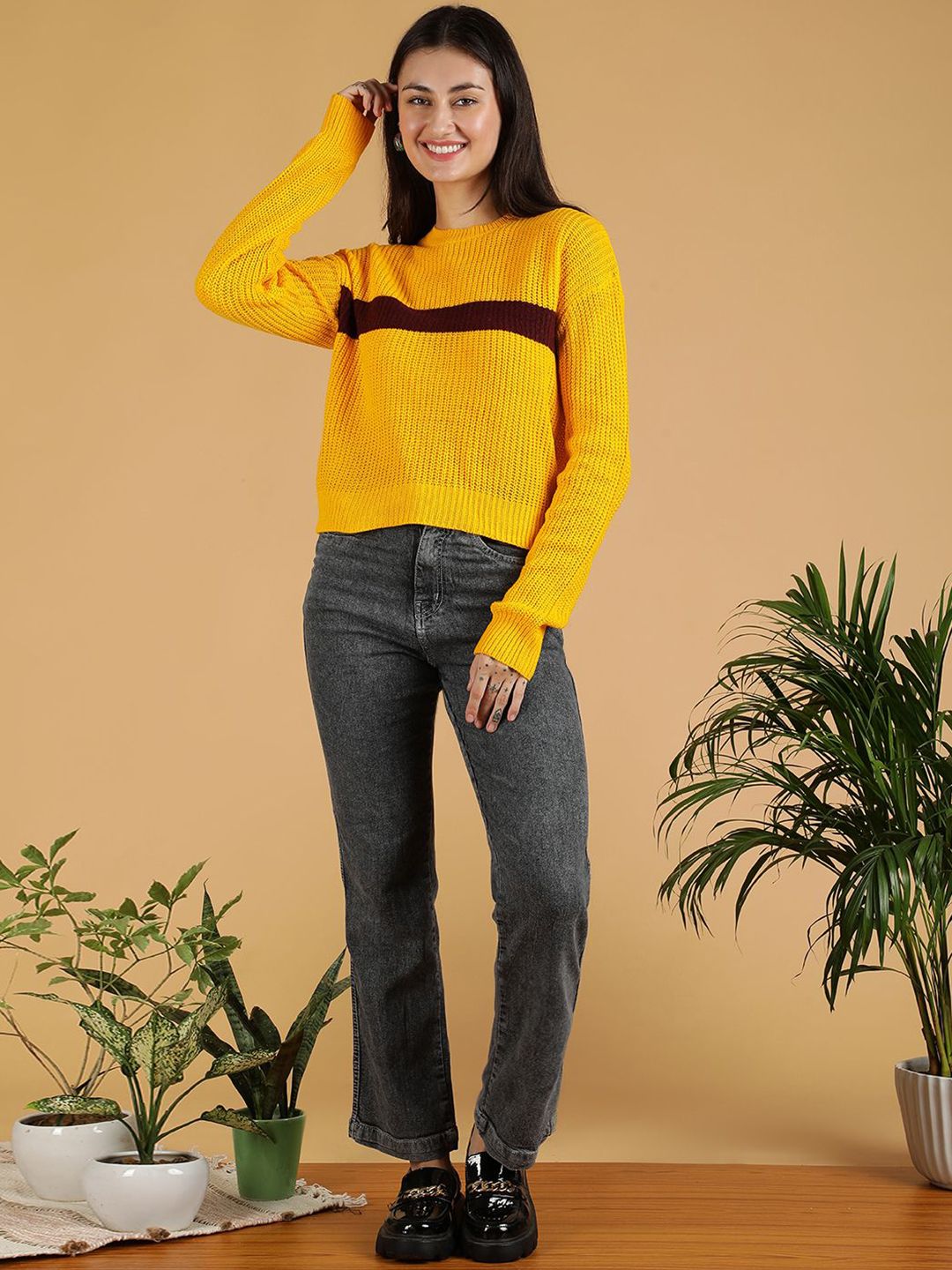Kotty Women Colourblocked Pullover Cotton Sweaters