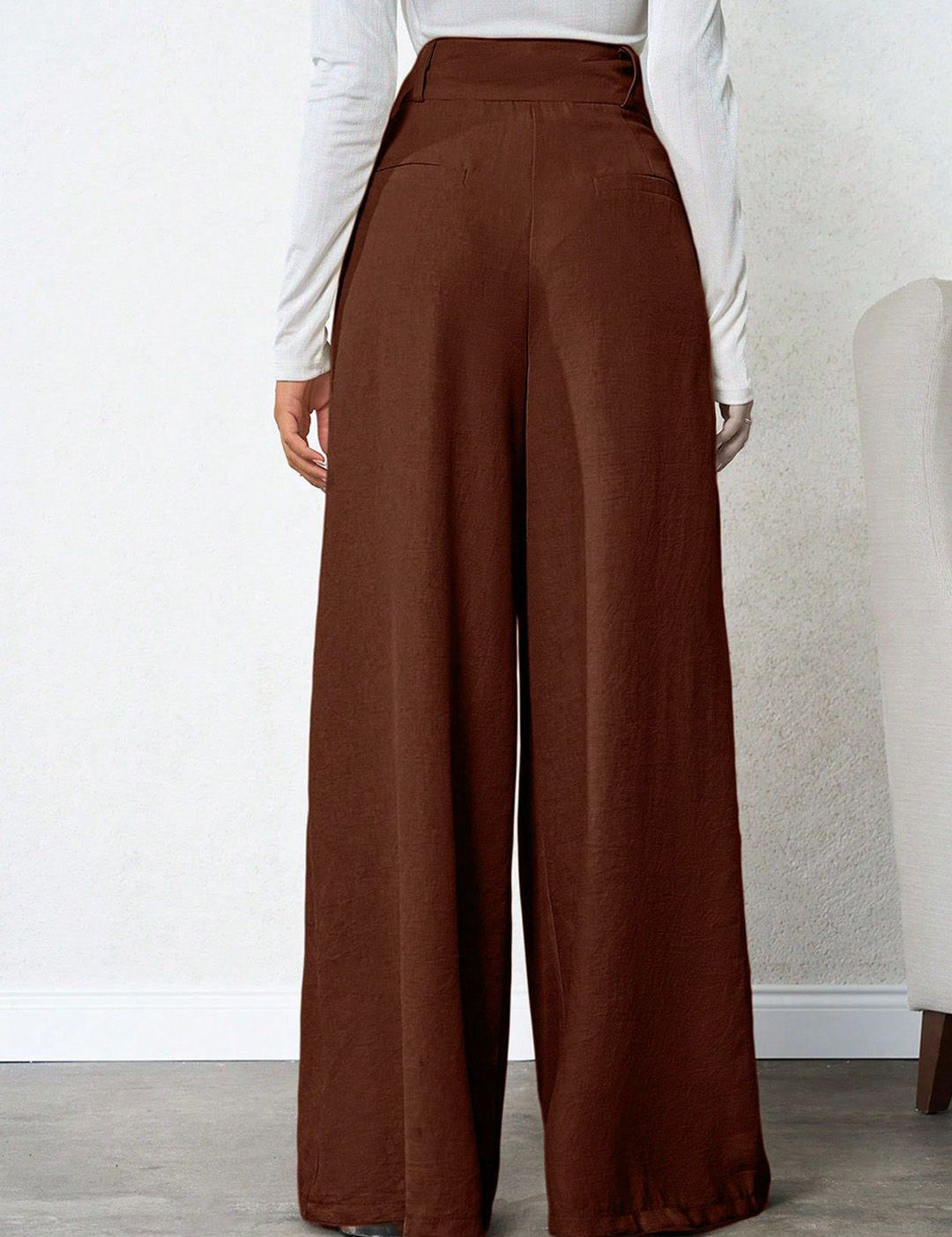 Kotty Women Relaxed Straight Leg Loose Fit High-Rise Trousers