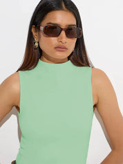 KOTTY Women Pack of 2 Light Green Ribbed Top