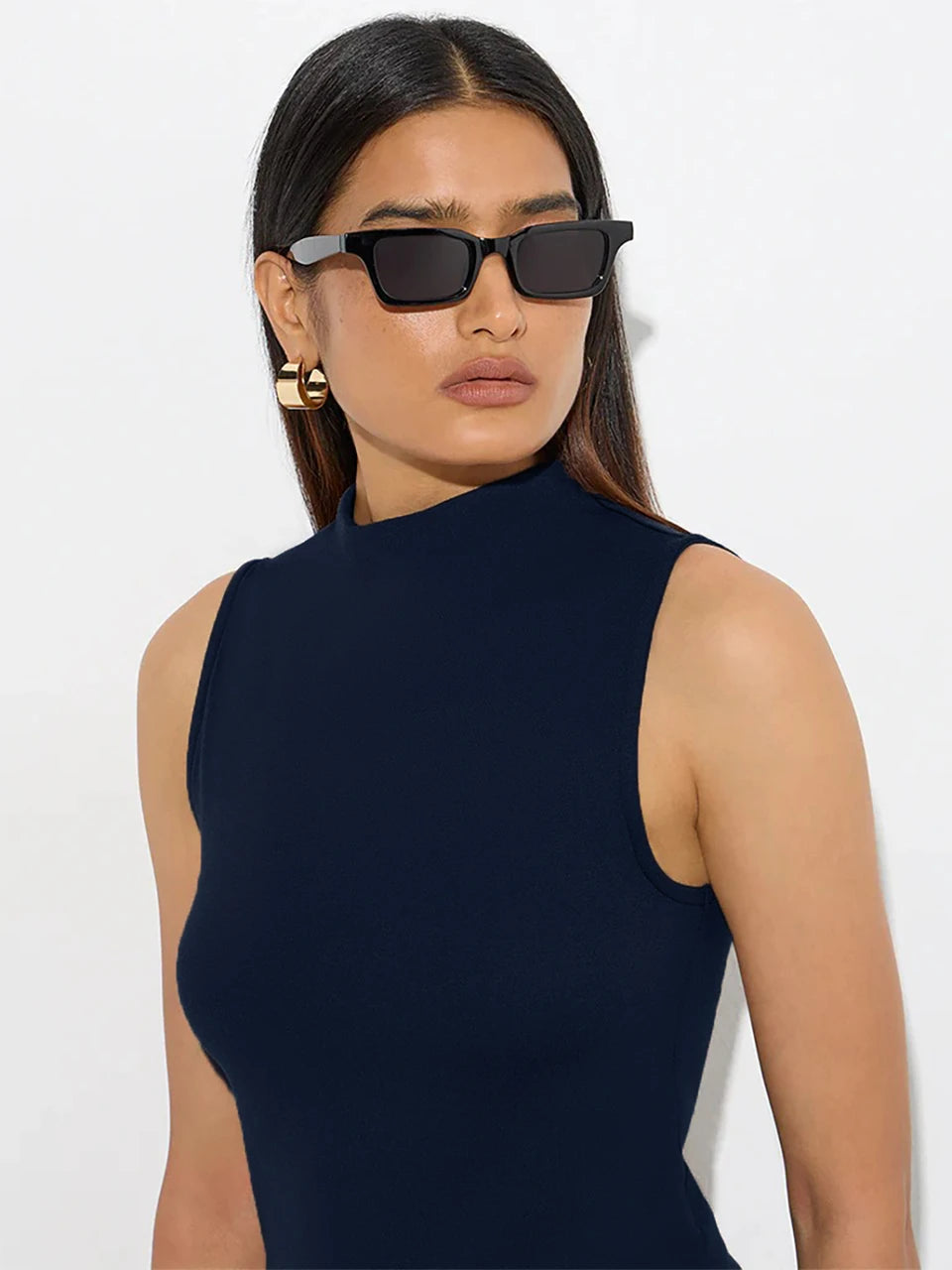 KOTTY Women Pack of 2 Navy Blue Ribbed Top