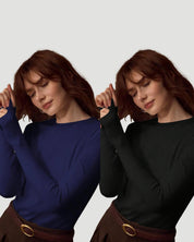 2-Pack Long Sleeve Crew Neck Tops