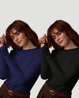 2-Pack Long Sleeve Crew Neck Tops