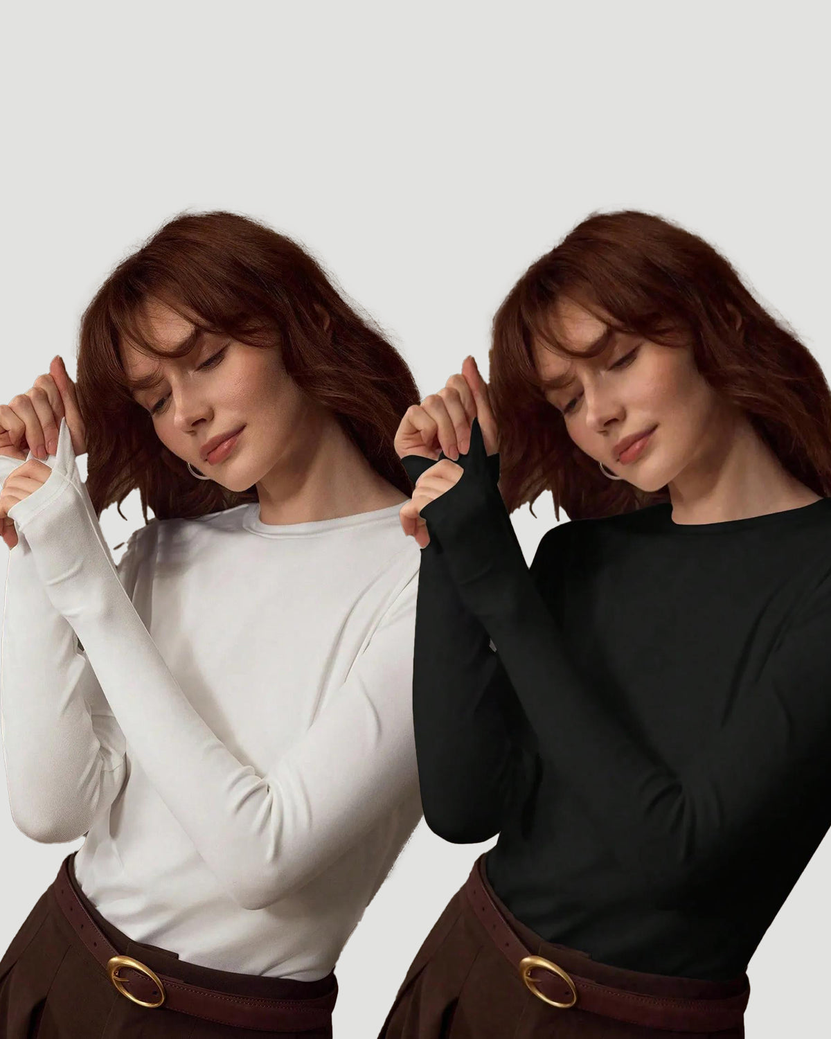 2-Pack Long Sleeve Crew Neck Tops