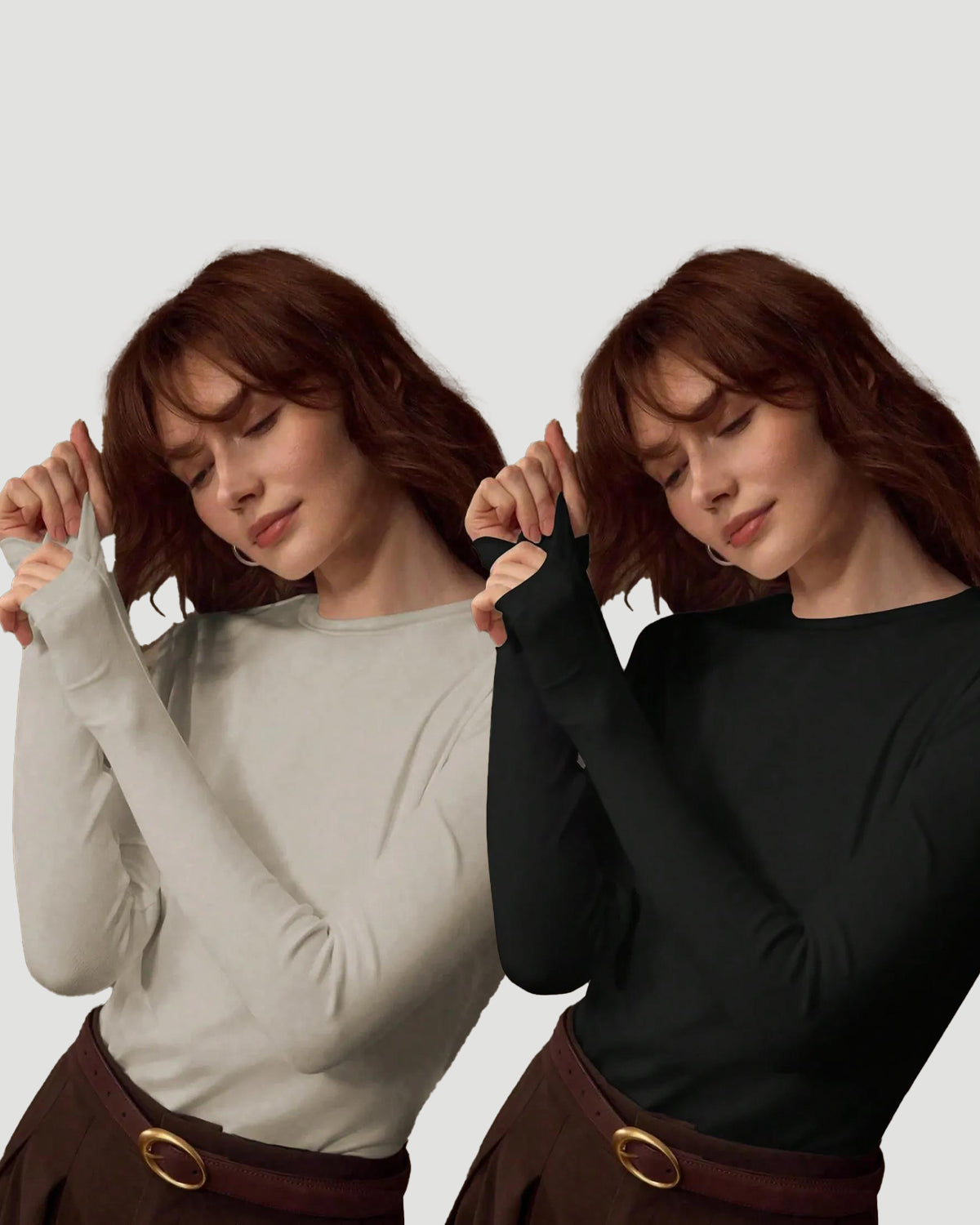 2-Pack Long Sleeve Crew Neck Tops