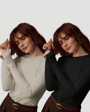 2-Pack Long Sleeve Crew Neck Tops