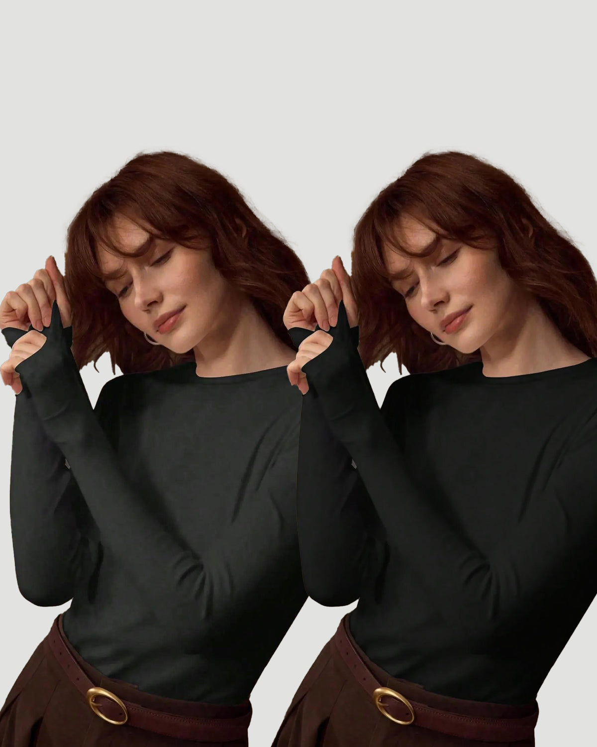 2-Pack Long Sleeve Crew Neck Tops
